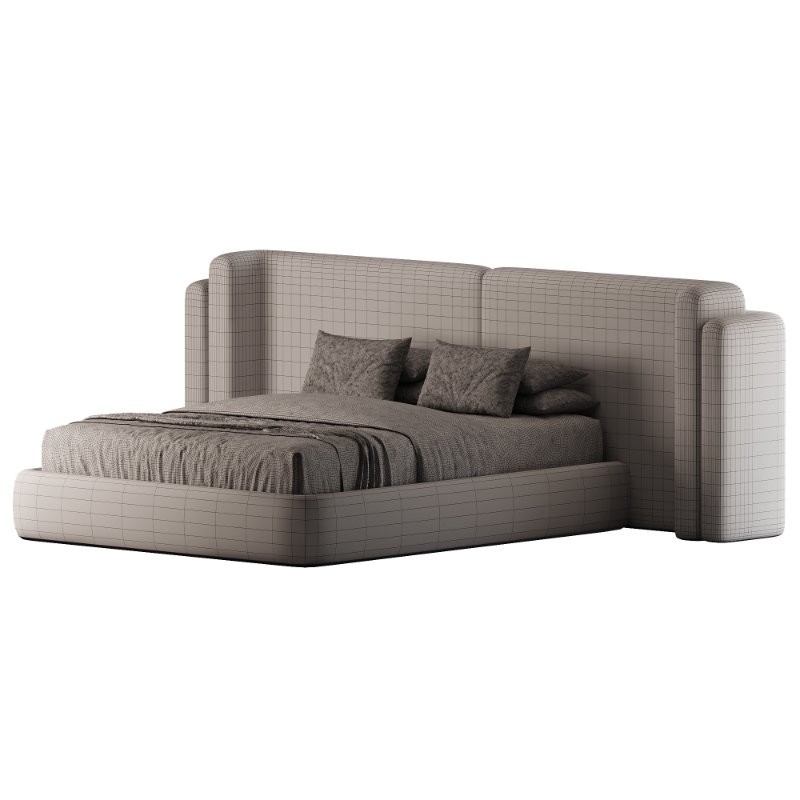 Clementine Dove Grey Woven Fabric Queen Bed - Image 3