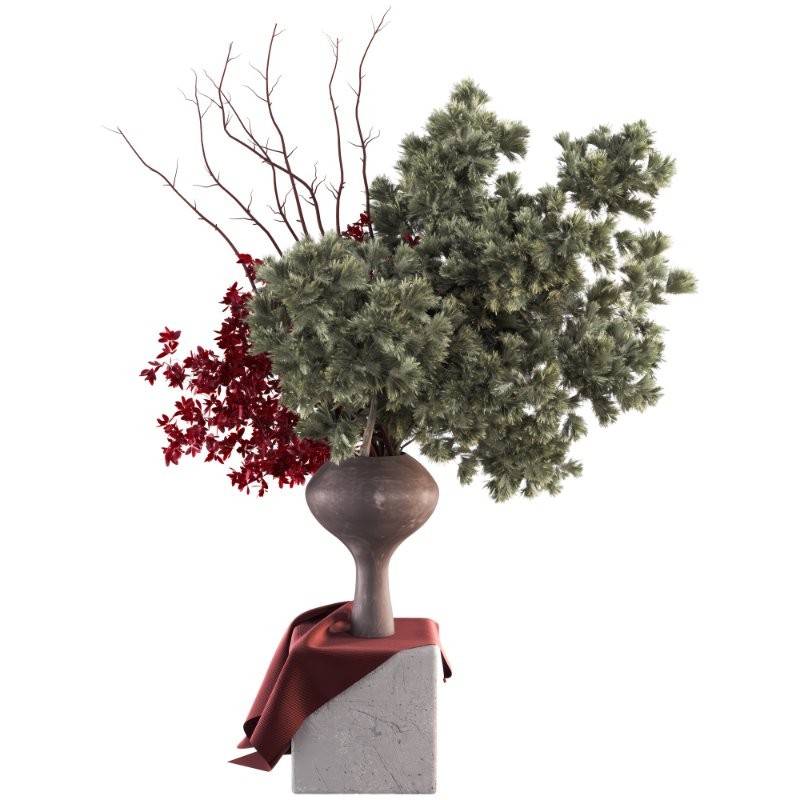 Crimson Accents Pine Vase 48 - Image 3