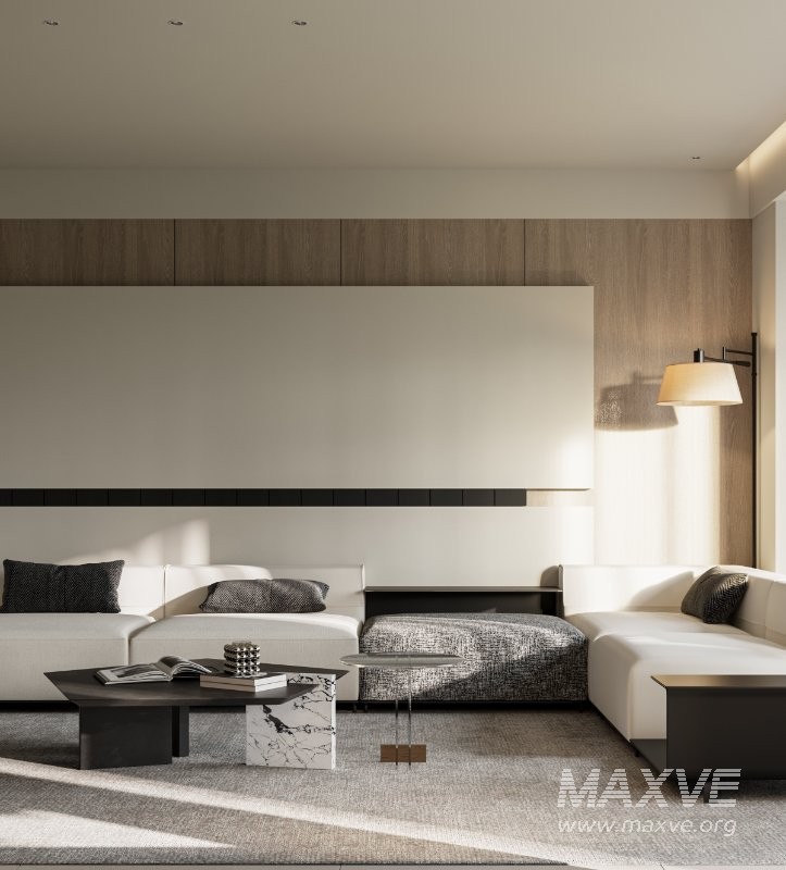 Modern living room and dining room interior scene - Image 7