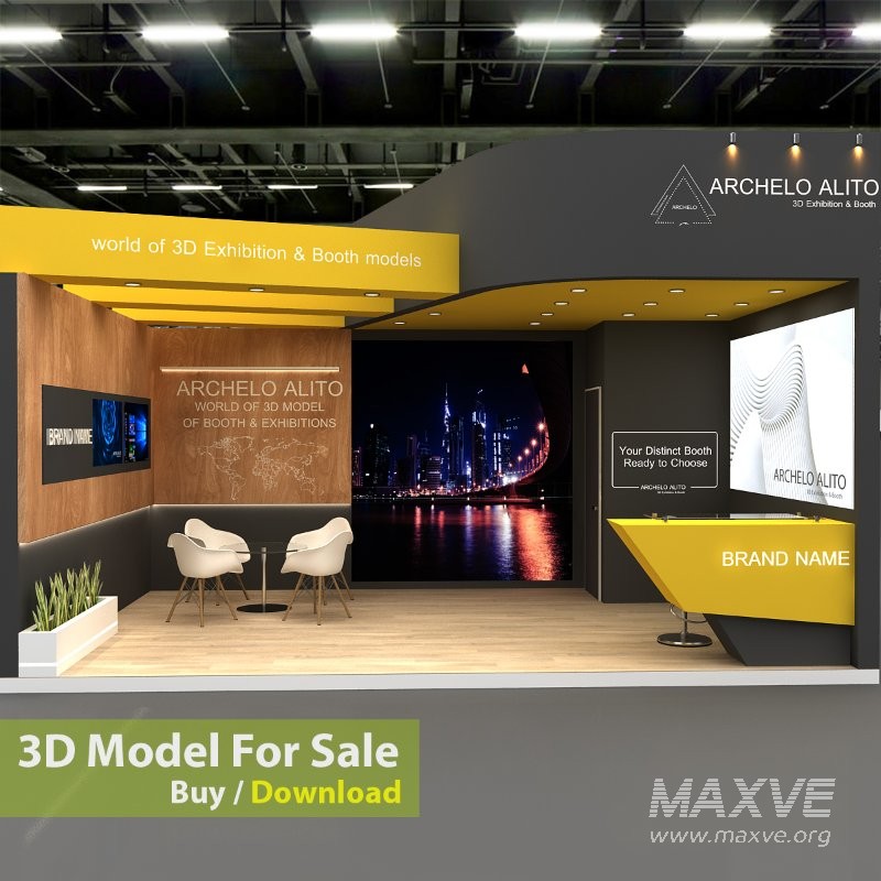 stall expo event 3d model - Image 1