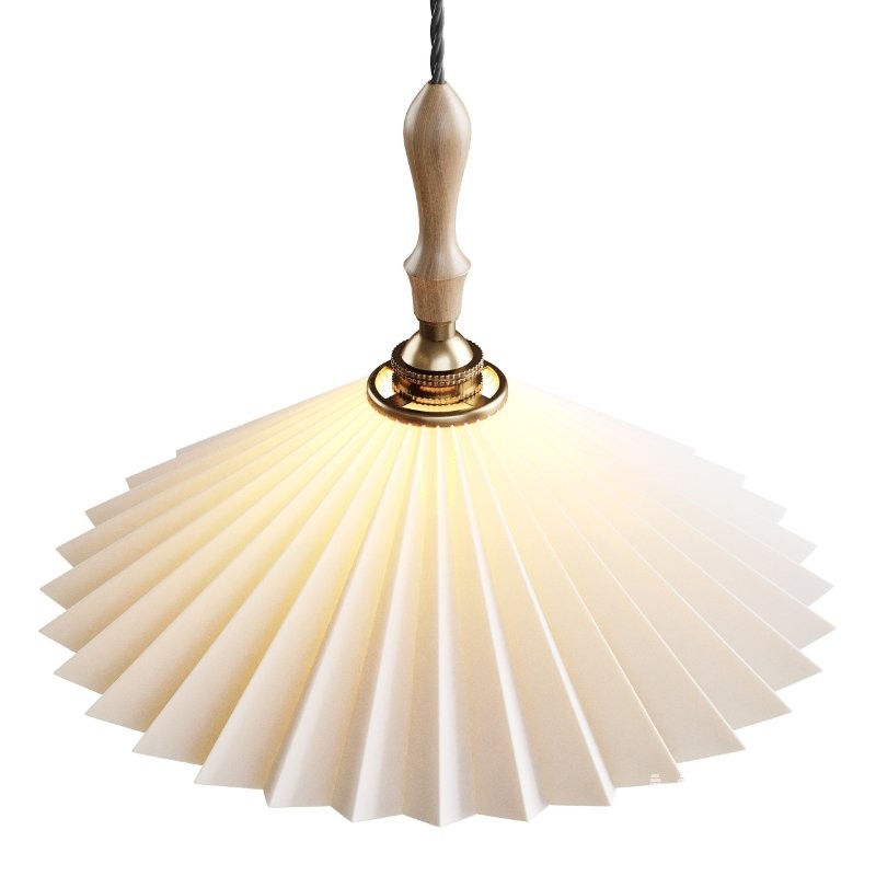 Vintage Pleated Pendant Lampshade Chandelier - Image 3