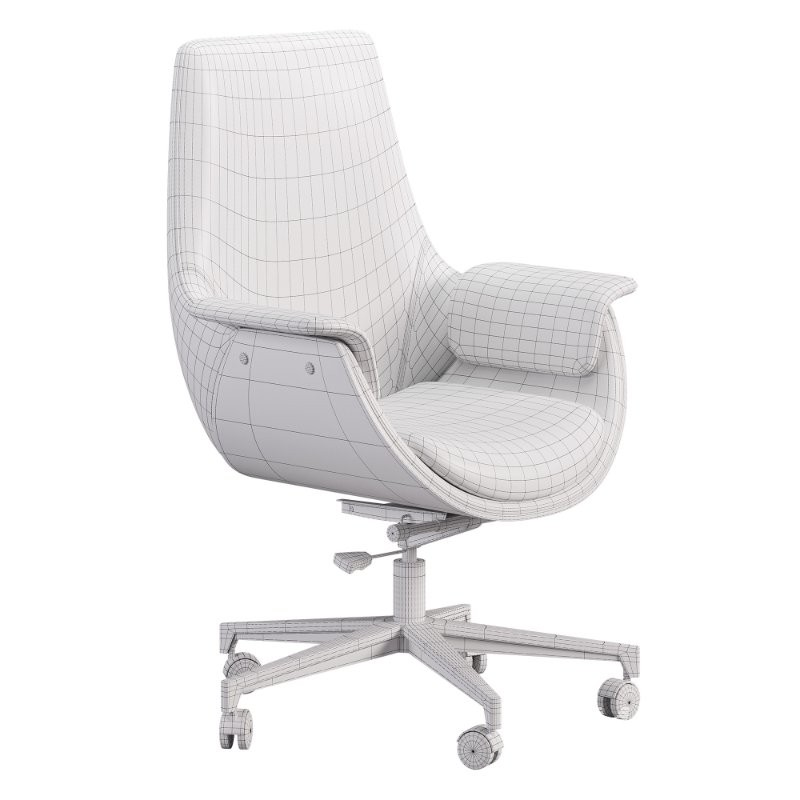 Gray Leather Modern Home Office Chair - Image 8