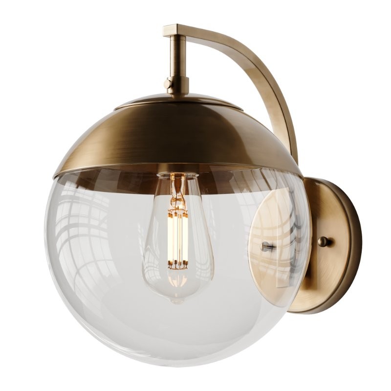 Mid-Century Clear Globe Sconce - Image 1