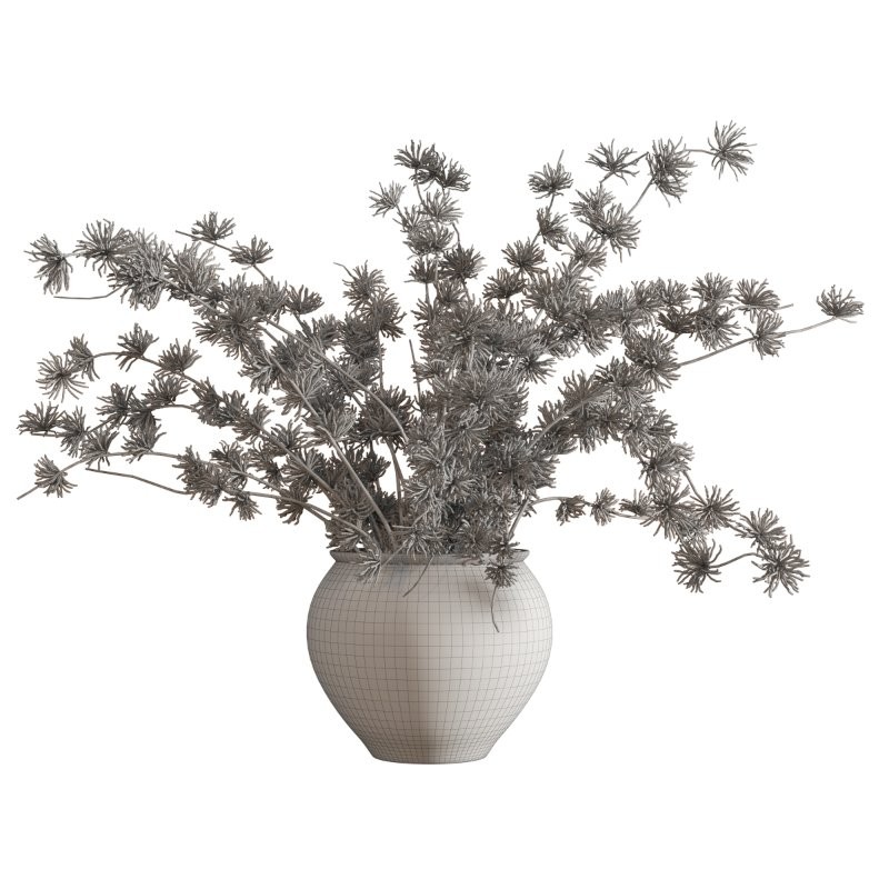 Faux Autumn Branches Rustic Ceramic Vase - Image 1