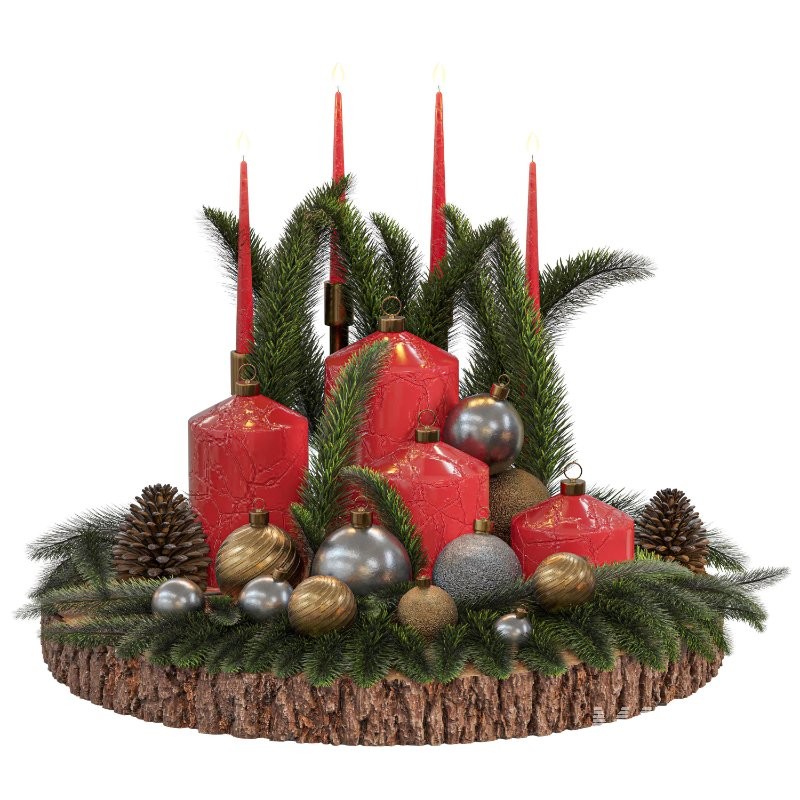 Christmas Interior Decor Set 3D Model Set 01 - Image 3