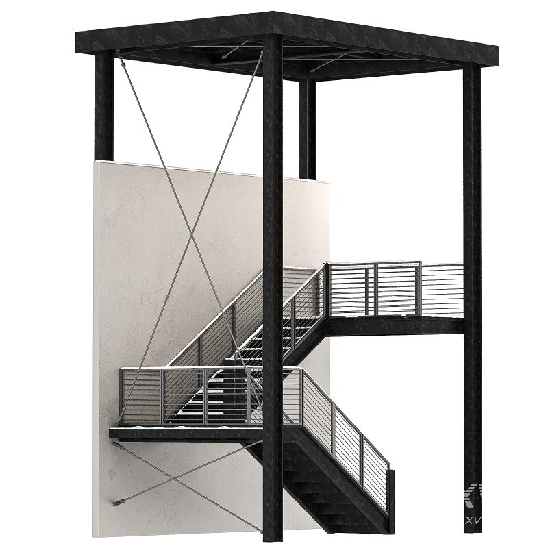 Snowy Factory Staircase - Image 4