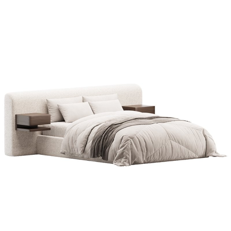 Riviera Isabelline White Fabric Queen Bed - Image 2