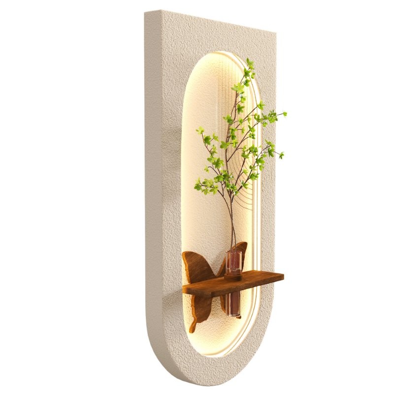 Wall Niche Decor Butterfly Shelf Green Branch - Image 3