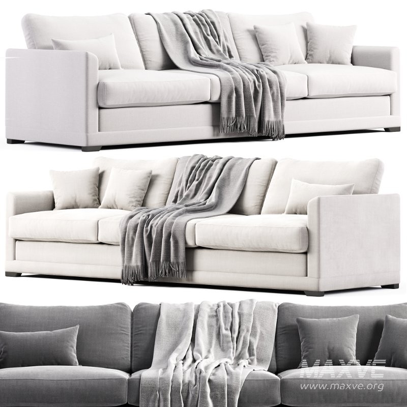 Aissa 4 Seat Sofa in Pumice House Basket Weave - Image 3