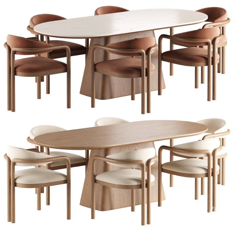 Palermo Fabric Dining Chair and Thorsten Dining Table - Image 6