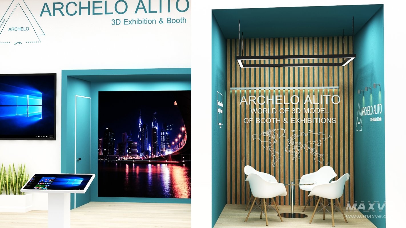 minimal exhibition booth 3d model - Image 7