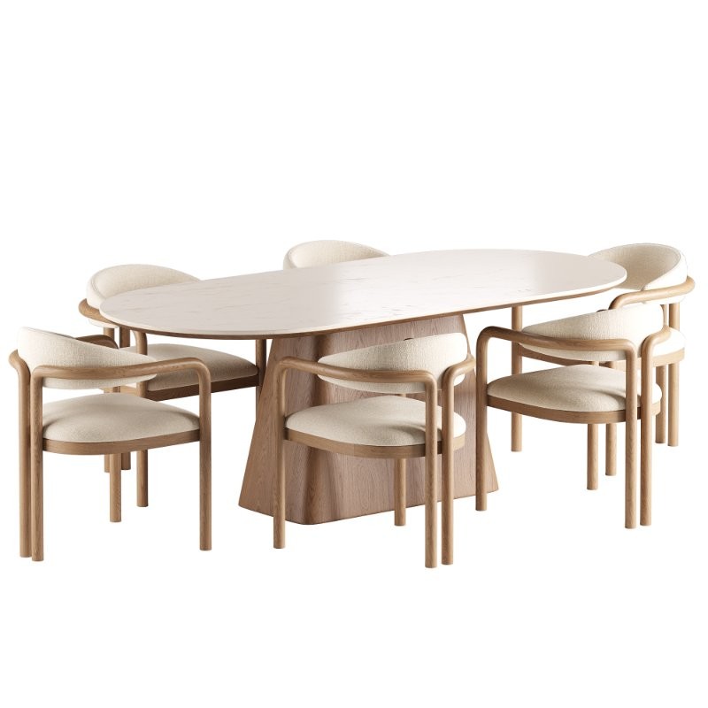 Palermo Fabric Dining Chair and Thorsten Dining Table - Image 4