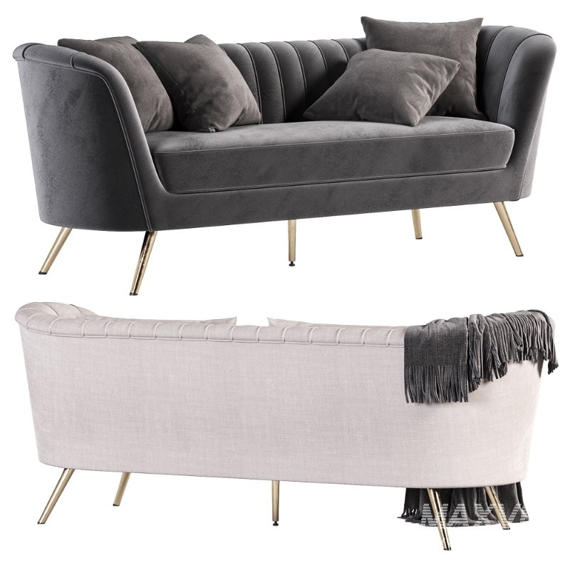 Meridian Furniture Margo Grey Velvet Sofa - Image 5