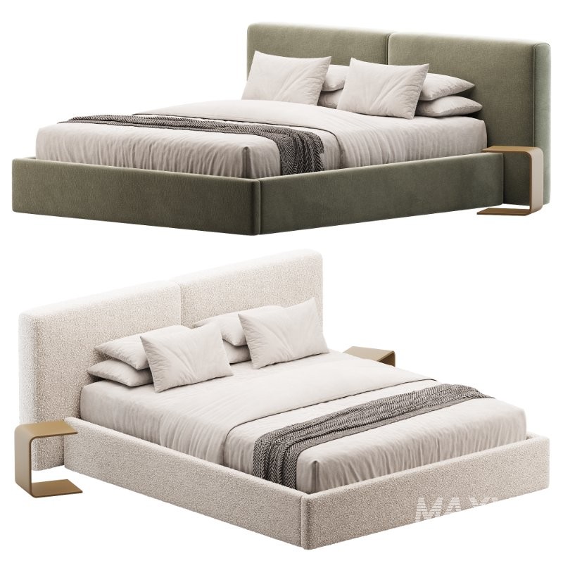 Double bed with narrow headboard - Image 1