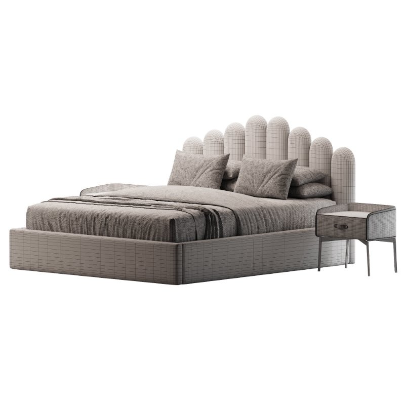 Double bed with headboard - Image 3