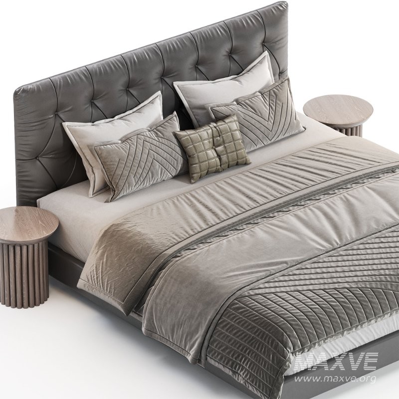 Aleahya Vegan Leather Platform Bed - Image 3