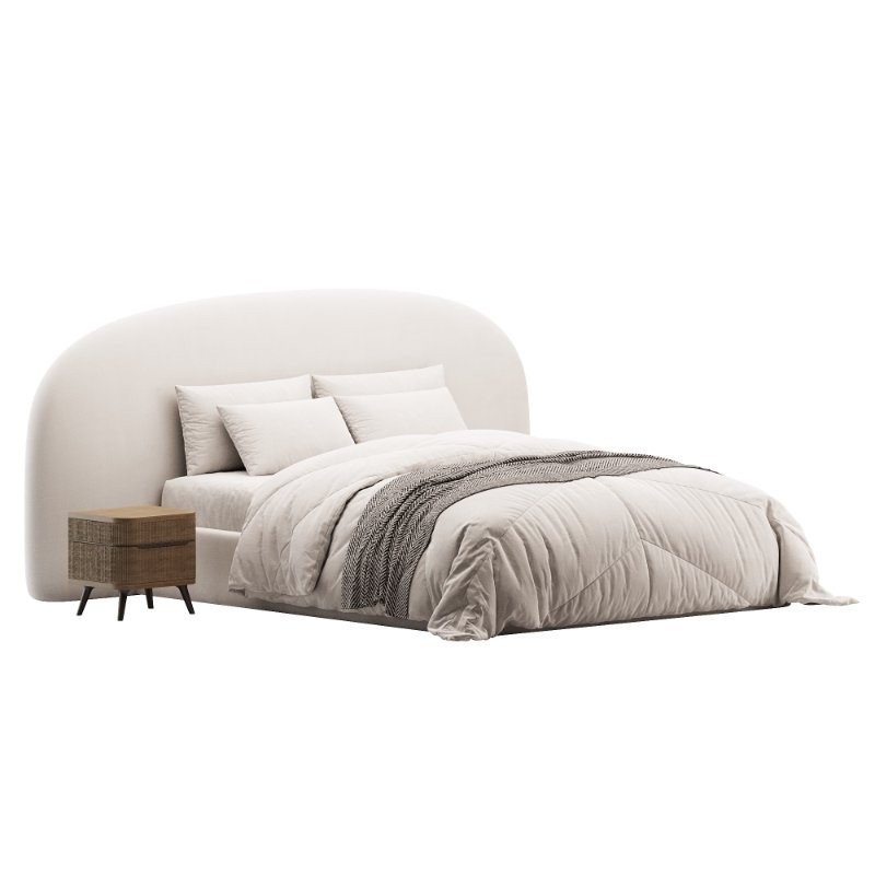 Estelle Velvet Mustard Velveteen Fabric King Bed - Image 2