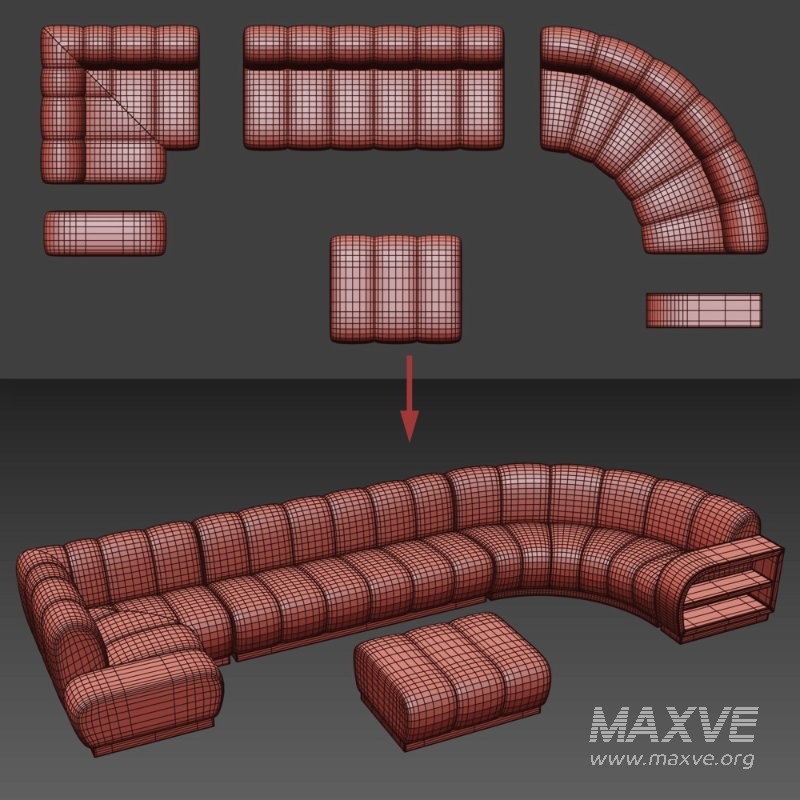 Biscuit Sectional Modular Sofa - Image 5