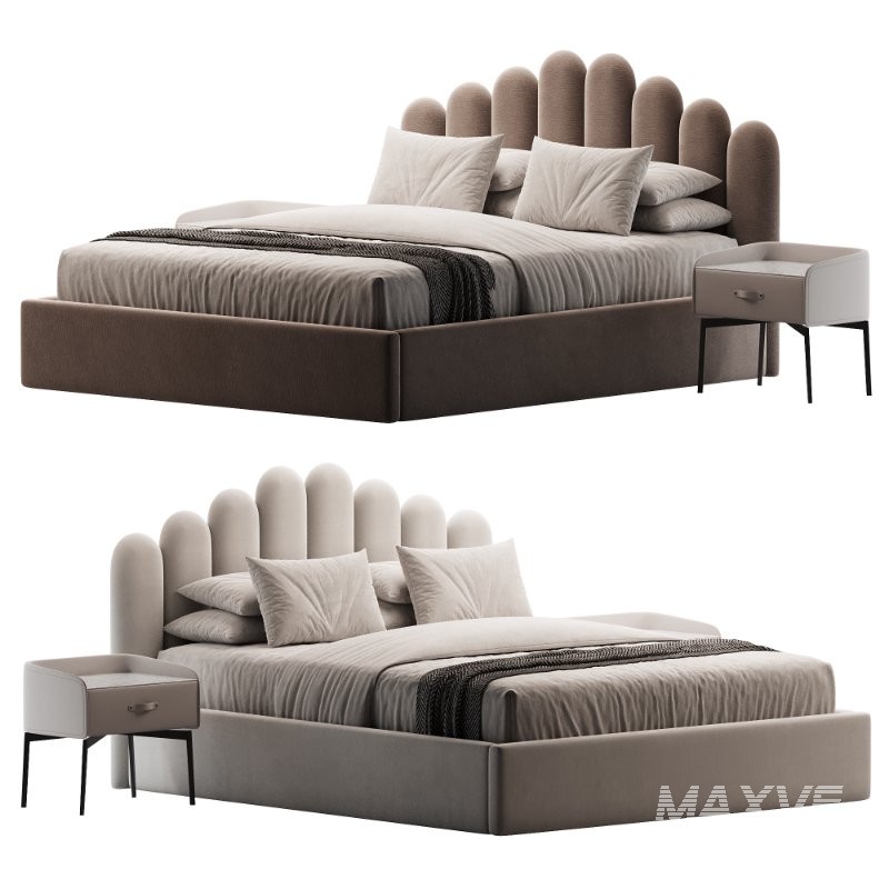 Double bed with headboard - Image 1