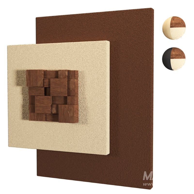 Abstract Square Wall Decor Wooden Cubes - Image 3