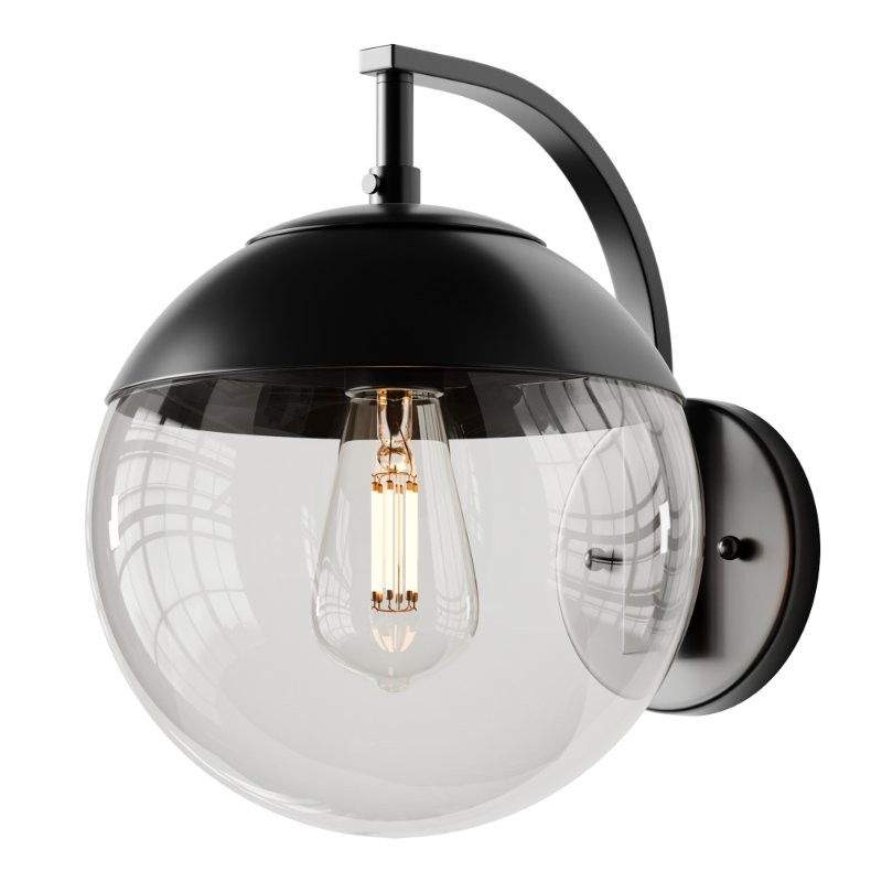 Mid-Century Clear Globe Sconce - Image 7