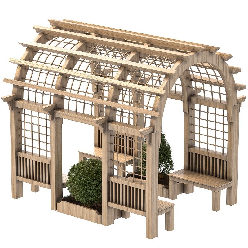 Wooden Garden Arbor 03 - Image 5