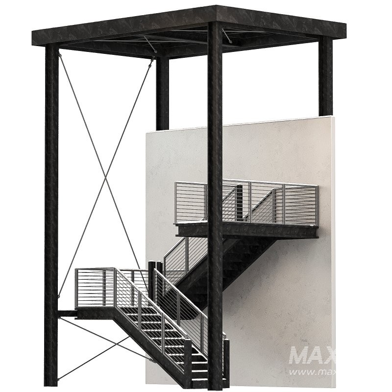 Snowy Factory Staircase - Image 2