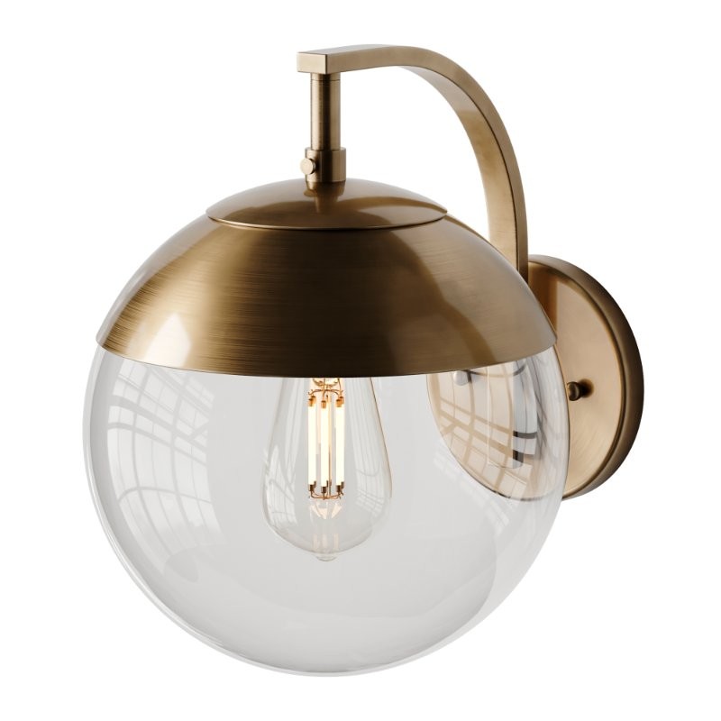Mid-Century Clear Globe Sconce - Image 2