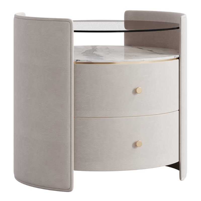 Modern Luxury Glass Nightstand - Image 1