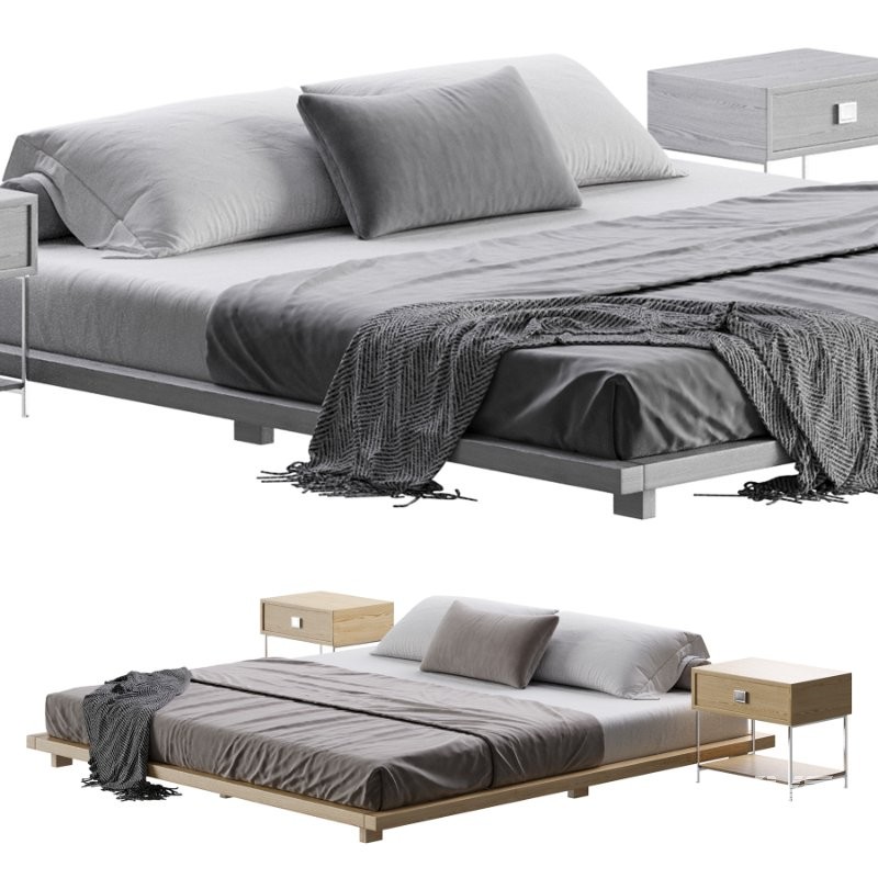 Japanese Style King Low Bed - Image 1