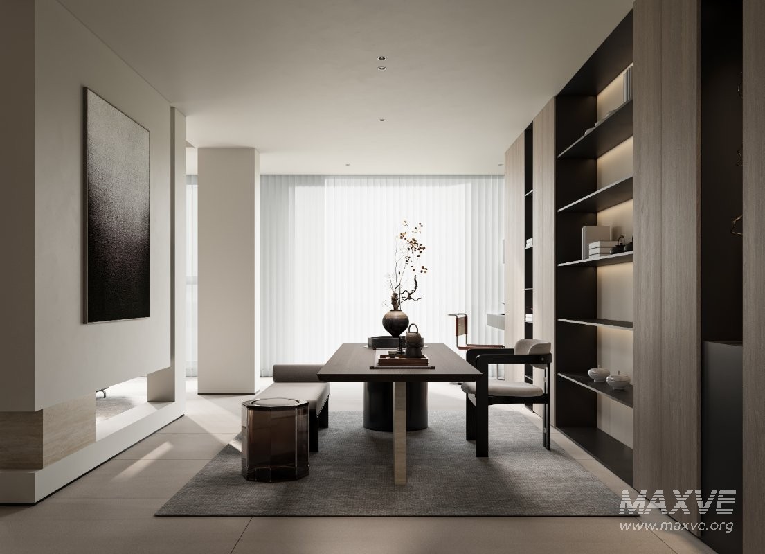 Modern living room and dining room interior scene - Image 4