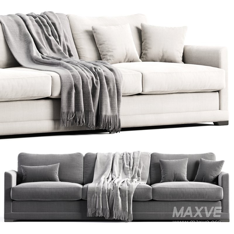 Aissa 4 Seat Sofa in Pumice House Basket Weave - Image 2