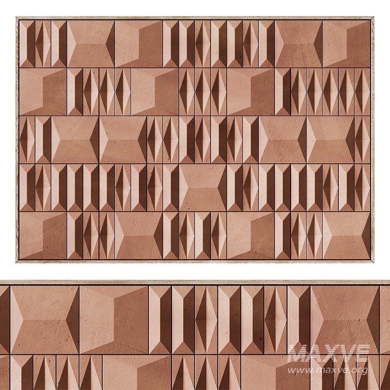 3D Art Relief 205 Terra Cota Tiles Panel by Theiatiles - Image 1