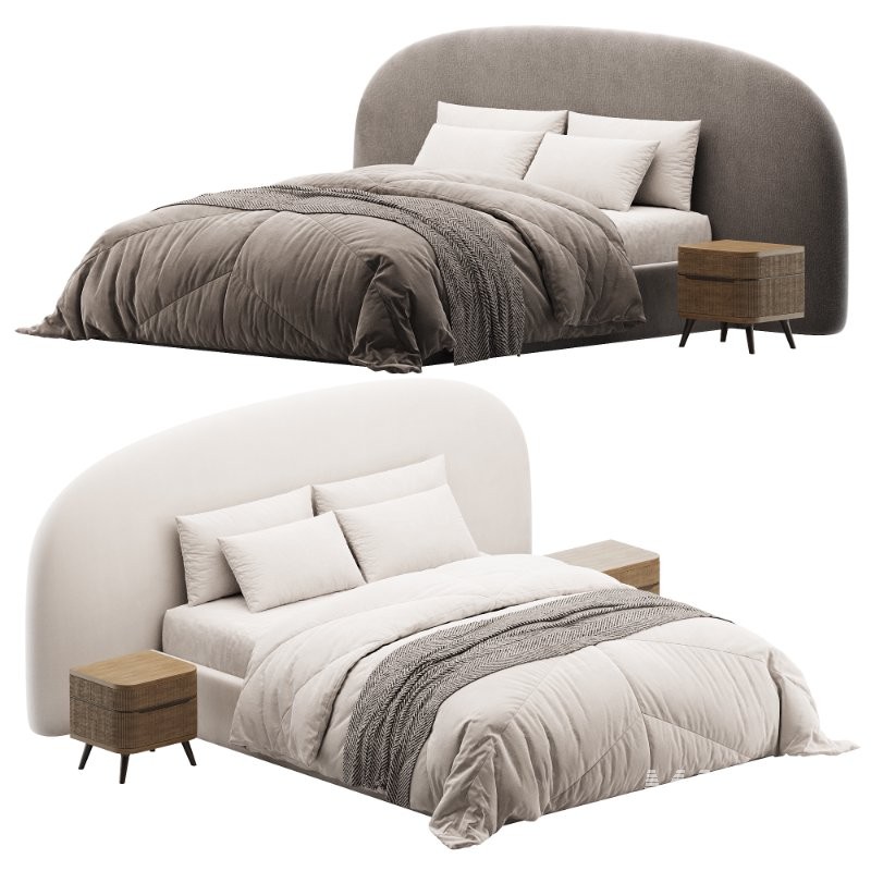 Estelle Velvet Mustard Velveteen Fabric King Bed - Image 1