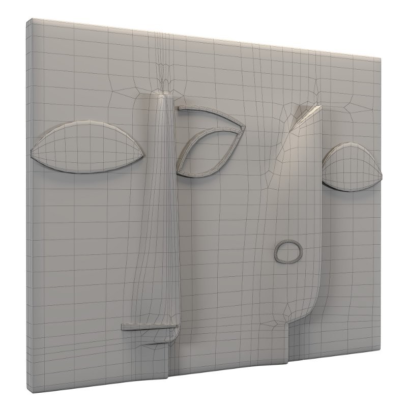 Minimalist Abstract Face Relief Cream Black - Image 1