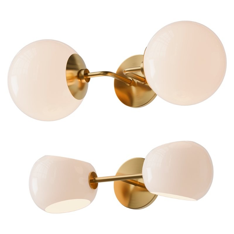 Minimalist Globe Sconce and Xaviero Glass Vanity Light - Image 1