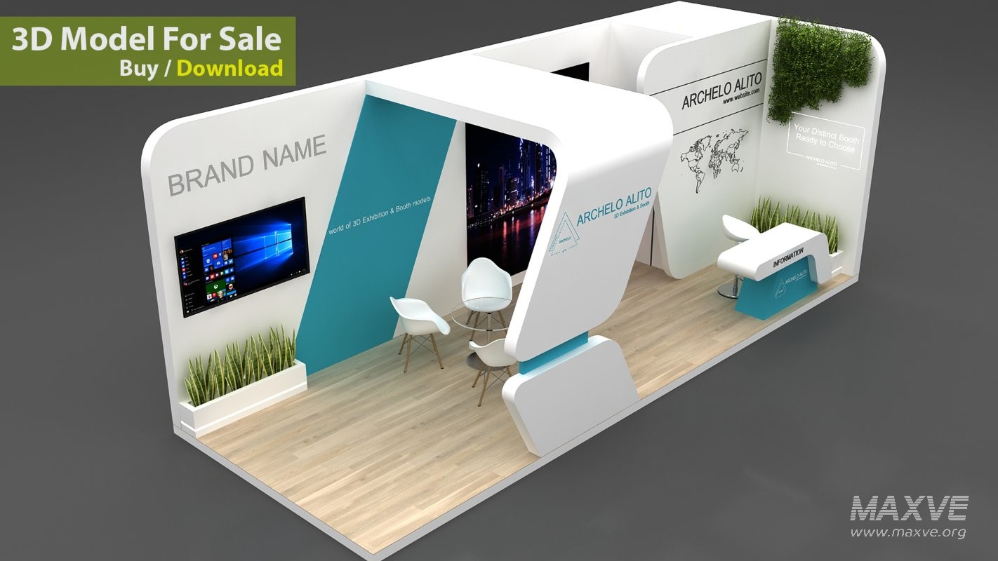 3d model exhibition minimal - Image 6