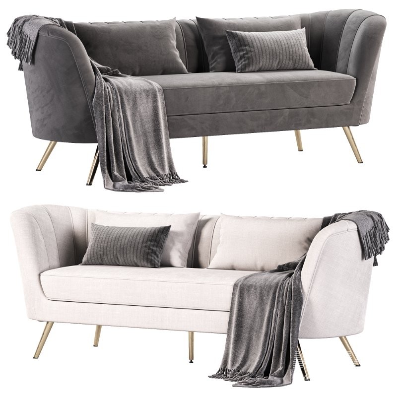 Meridian Furniture Margo Grey Velvet Sofa - Image 2