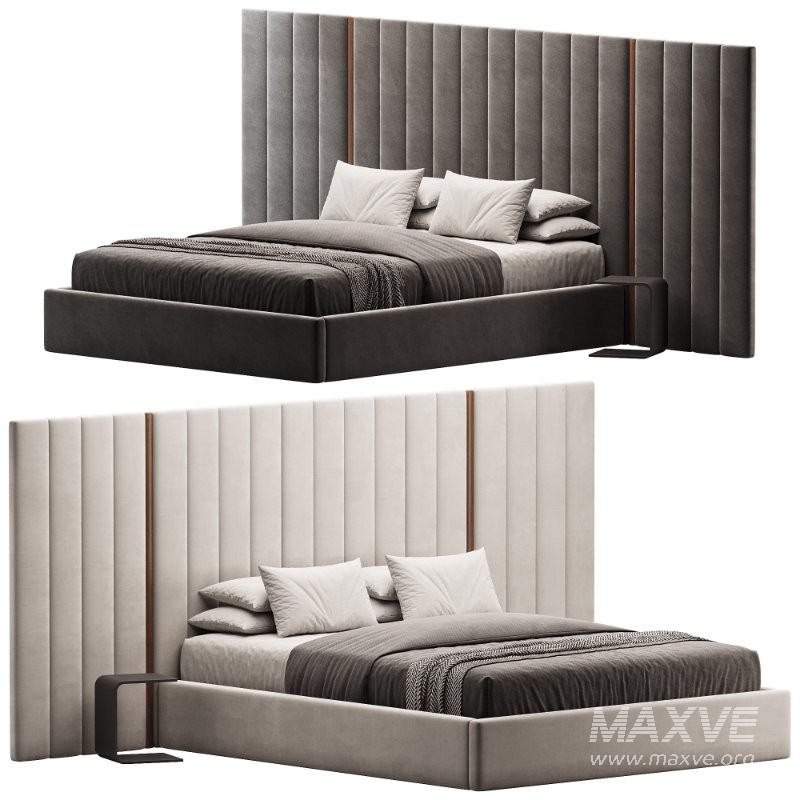 Summerton Murmur White Fabric King Bed – Toffee Brown Ash - Image 1