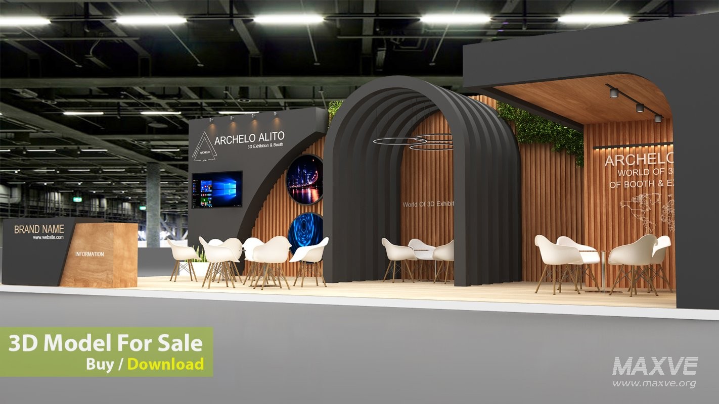 exhibition 3d model minimal - Image 2