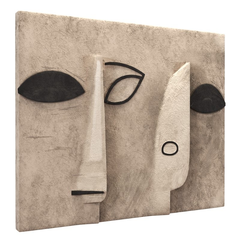 Minimalist Abstract Face Relief Cream Black - Image 2