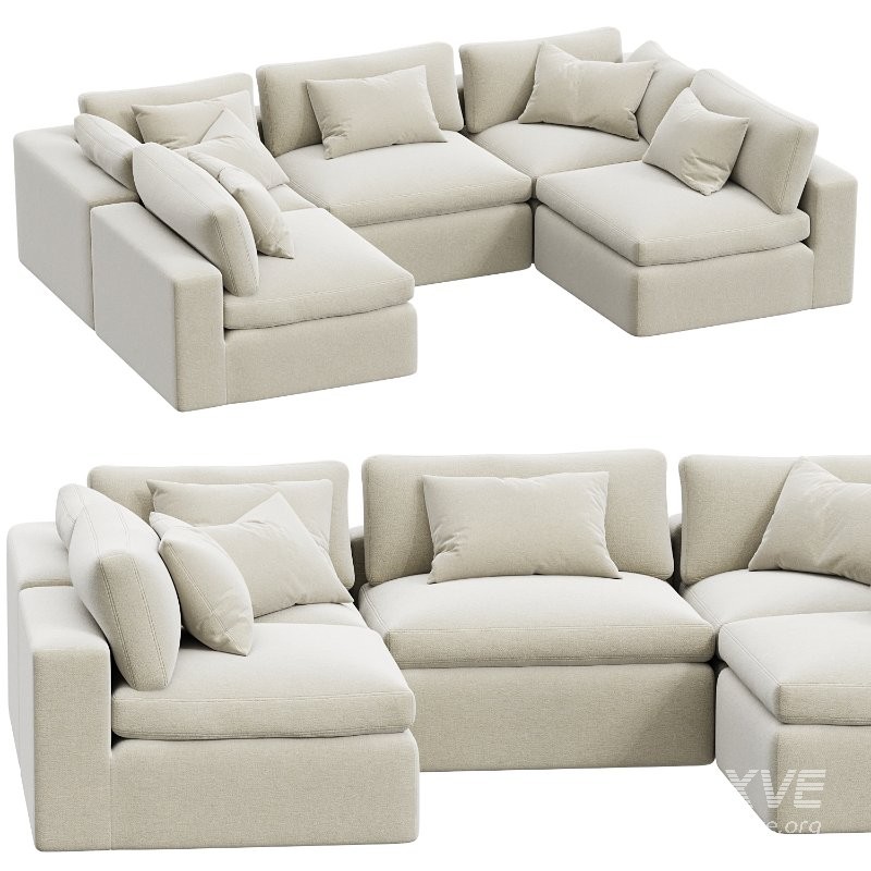 Dream Navy Sectional Sofa Combination 07 - Image 2