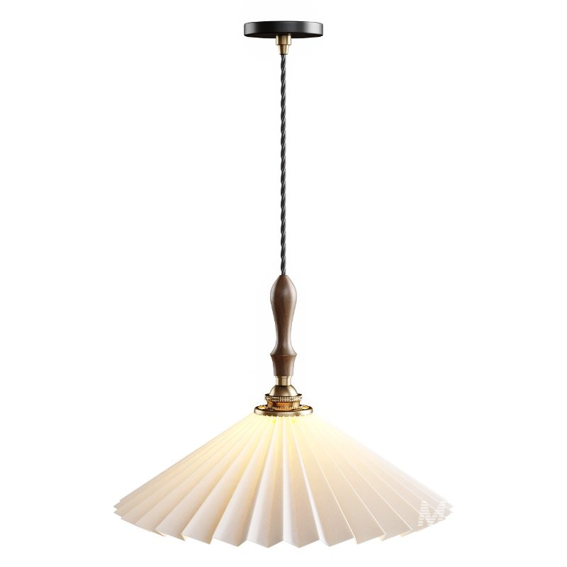 Vintage Pleated Pendant Lampshade Chandelier - Image 2