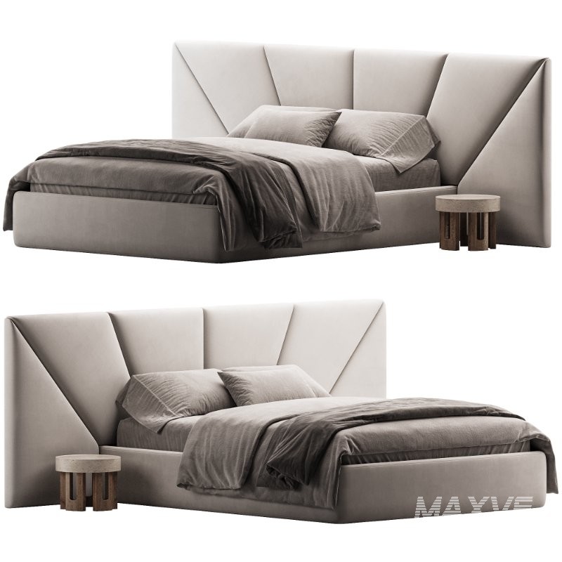 Cama de Casal Flores Bege - Image 1