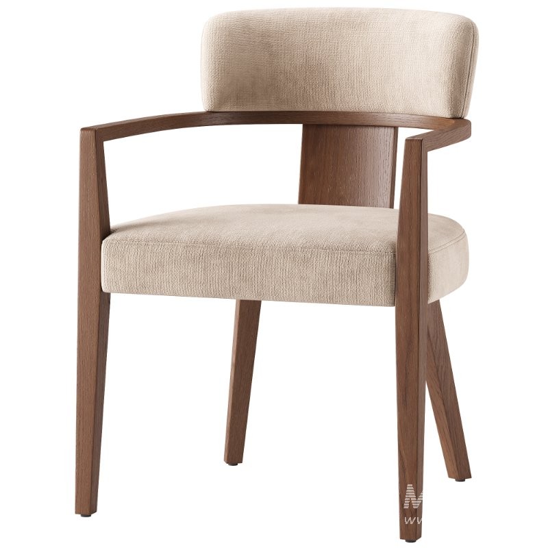 Lila Soft Beige Fabric Dining Chair - Image 1
