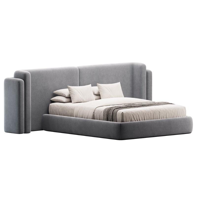 Clementine Dove Grey Woven Fabric Queen Bed - Image 2