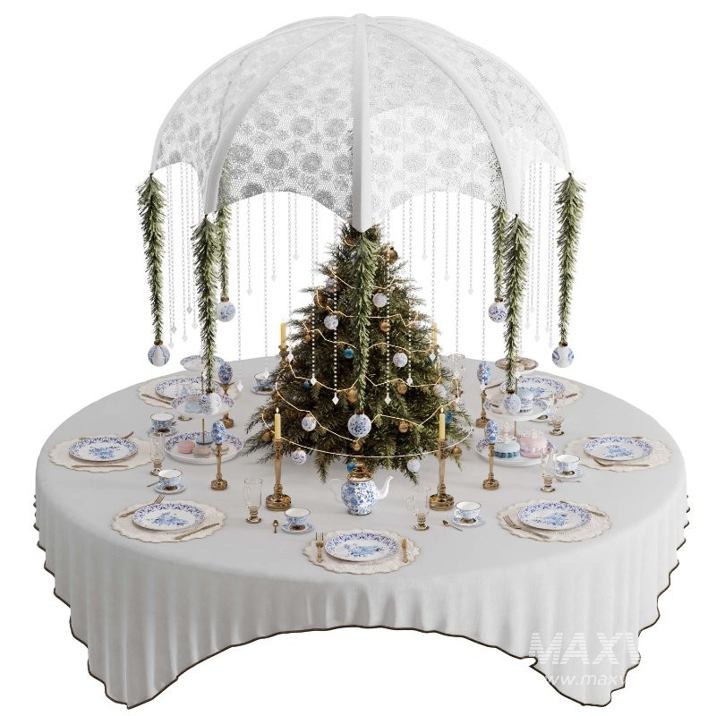 Christmas Tree Centerpiece Round Table 3D - Image 1