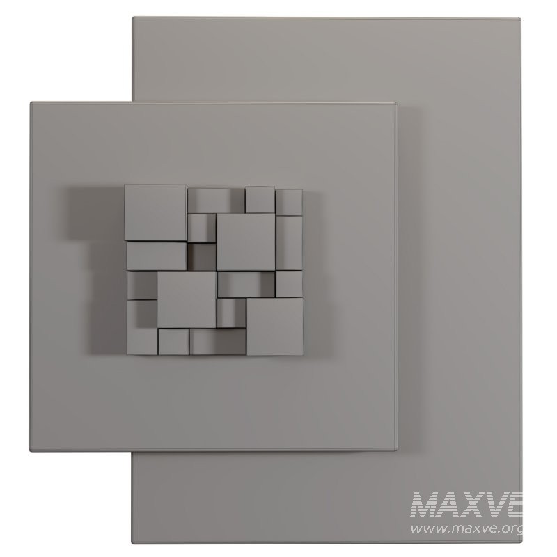Abstract Square Wall Decor Wooden Cubes - Image 1
