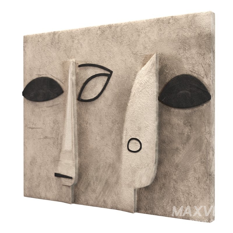 Minimalist Abstract Face Relief Cream Black - Image 3