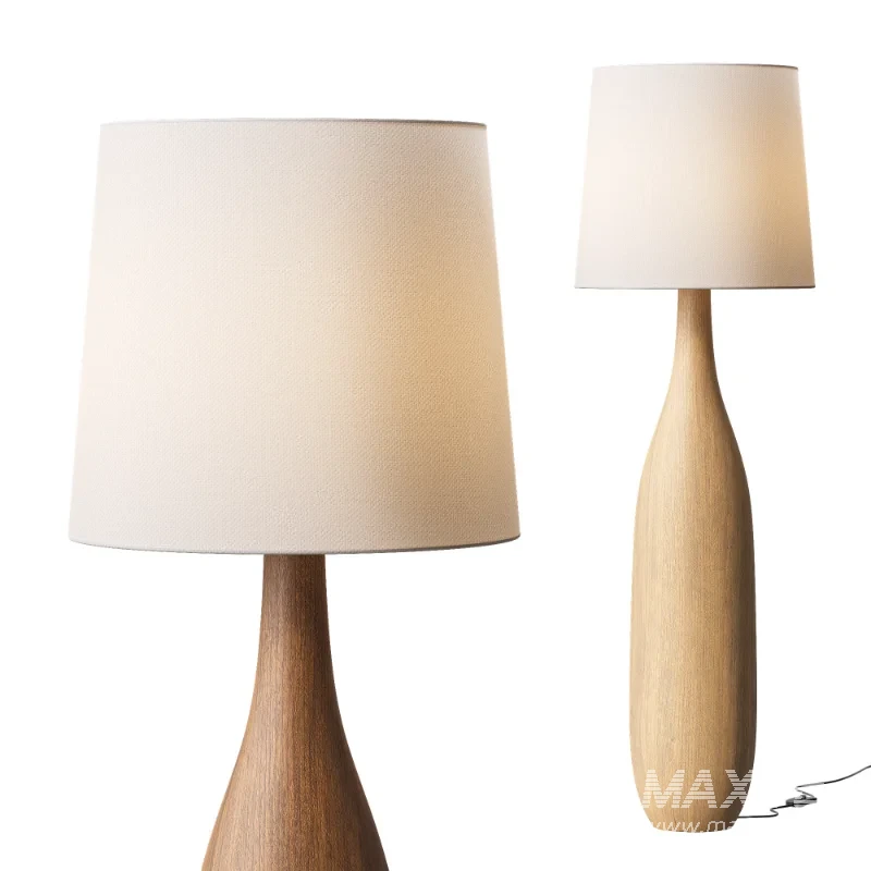 Japanese Style Solid Wood Floor Lamp - Image 1